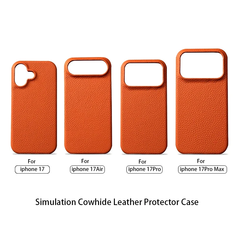 Custodia in Pelle Sintetica Effetto Cuoio per Apple iPhone 17 Pro Max, Cover iPhone 17 Air in Pelle PU Stile Ufficiale, Custodia per Telefono 17 Pro Max