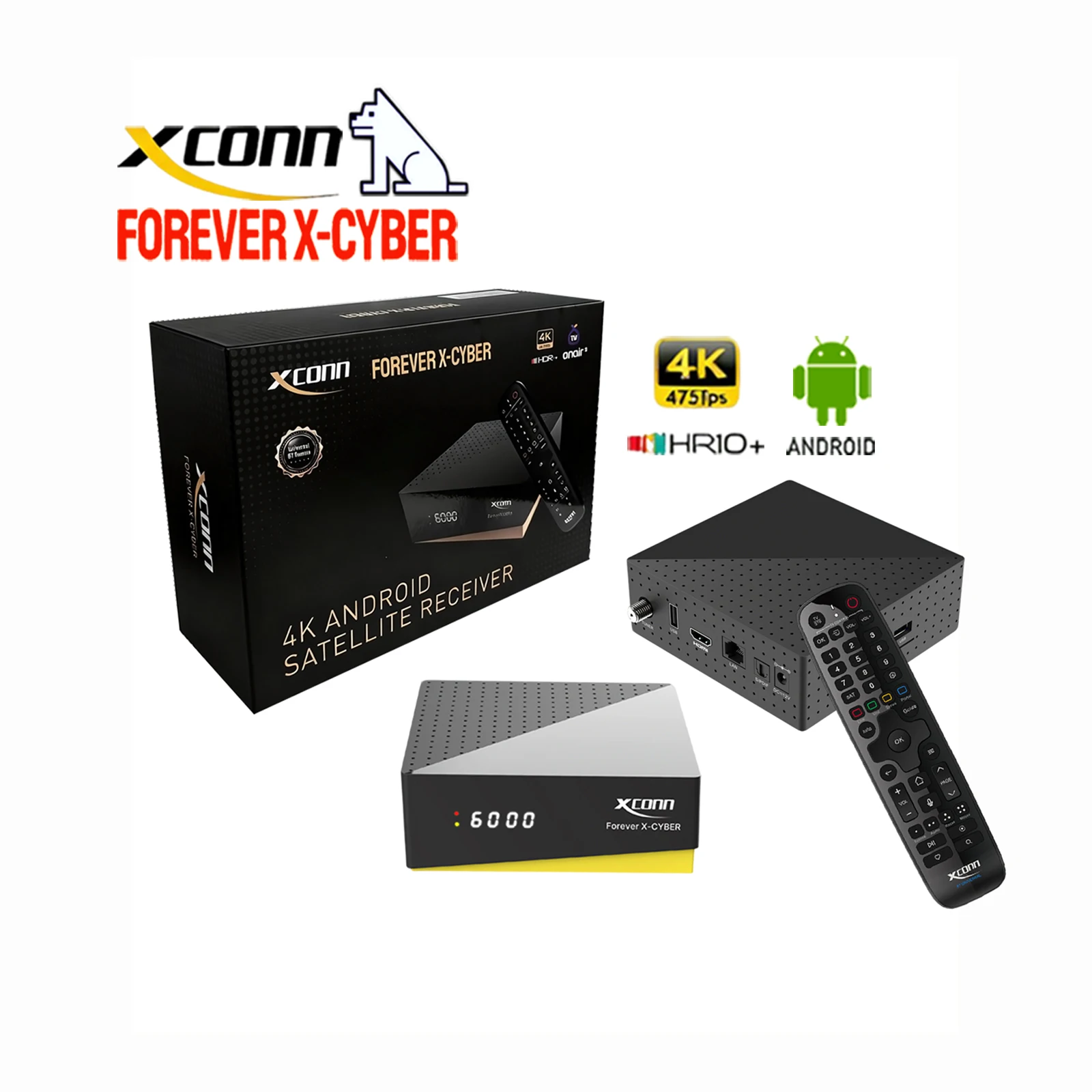 XCONN FOREVER X-CYBER 4K TV-Box IPTV-Abonnement Online DVB-S2X/S2/S *Satelliten-Dienst für immer* 4GB 32GB Dual-WLAN Image