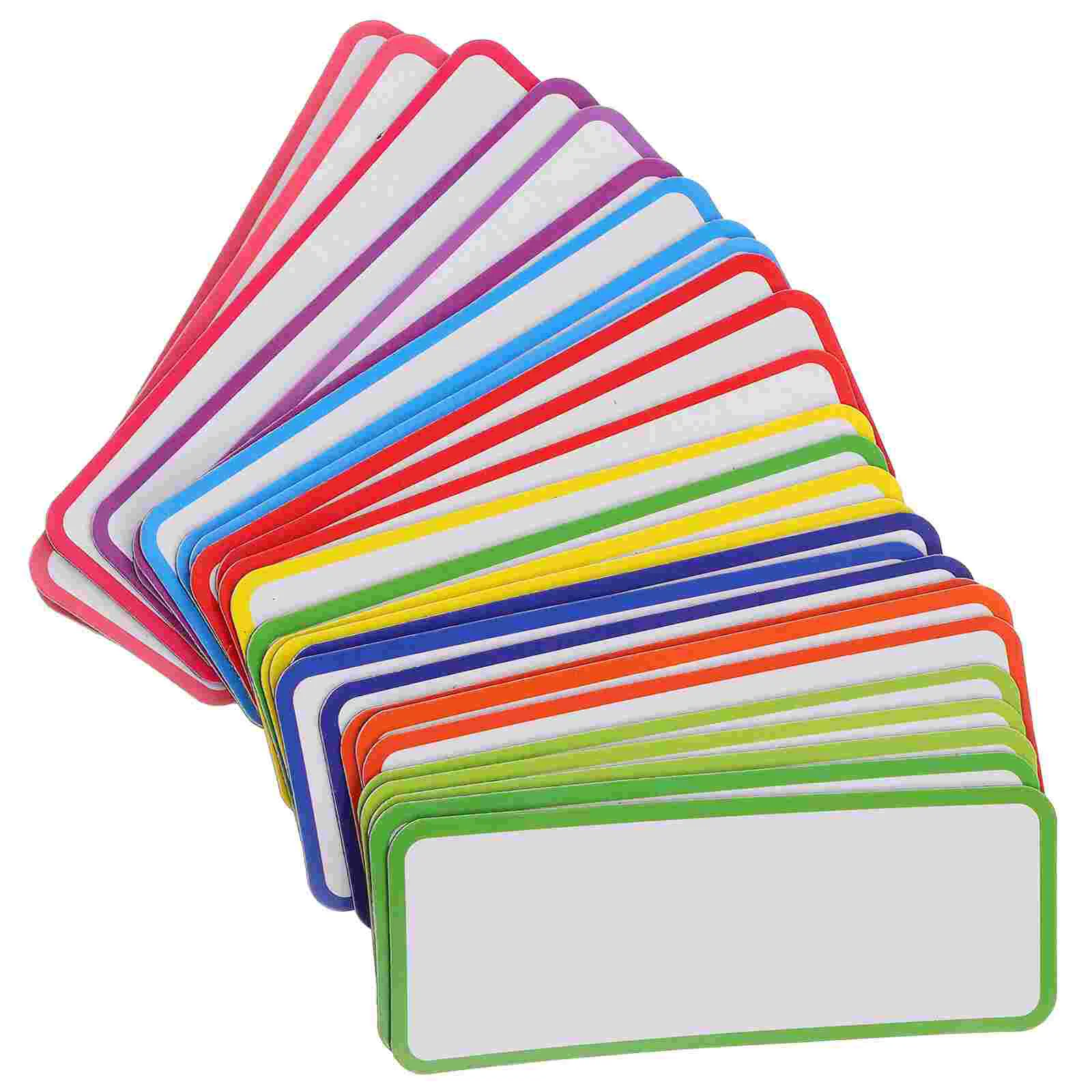 27 Stück magnetische, trocken abwischbare Etiketten, magnetische Memoplatten-Tags, beschreibbare Magnet-Tags für Lager, Whiteboards, magnetische Etikettenaufkleber Image