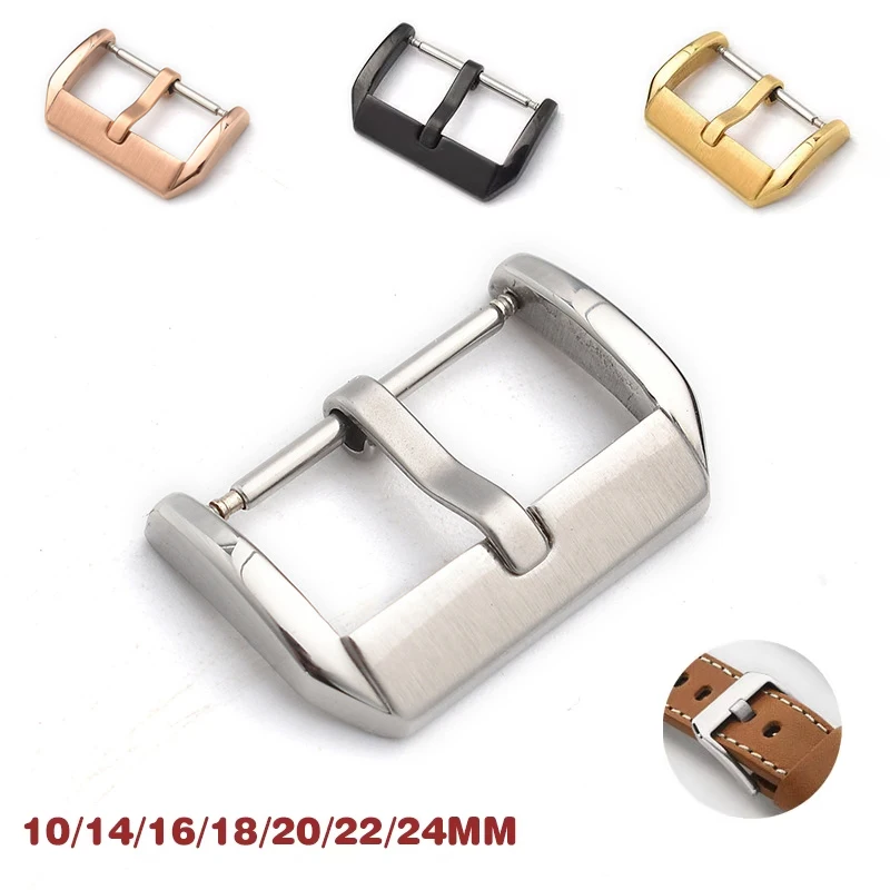 Edelstahl-Uhrenschnalle, Dornschließe, Leder-Uhrenarmbänder, Knopf für Uhrenarmband 10/14/16/18/20/22/24 mm, Uhrenzubehör Image