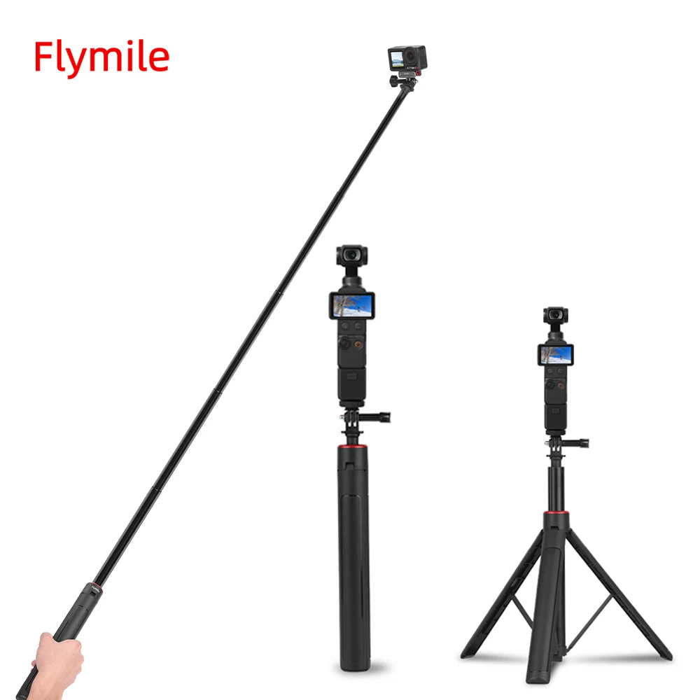Flymile Pocket 4 Stativ-Selfie-Stick Ausziehbarer Langer Handgriff für DJI Pocket 3/Action 6/Insta360 X5 X4/Gopro 13 Zubehör Image