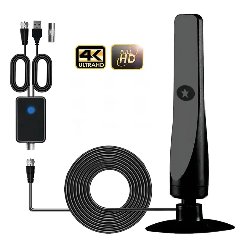 4K Neue Digitale TV-Antenne für Innen und Außen, High-Definition Digitalterrestrische Wellen HDTV-Antenne mit Mehrfachunterstützung Image