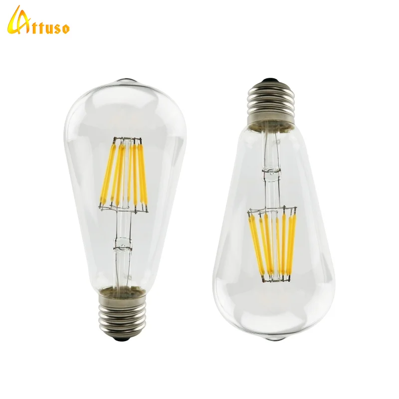 1-12 Stück LED Edison Filament Glühbirnen ST64 Vintage Lampe E27 2W 4W 6W 8W 220V 2700K 6000K 360 Grad Energielampen