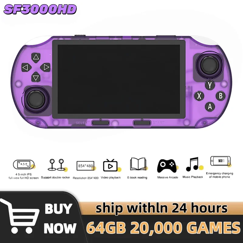 SF3000HD Retro Handheld Videospielkonsole Linux System 4,5 Zoll 854*480 IPS Bildschirm 3000 mAh Tragbare Taschenspieler Spiele SF3000 Image