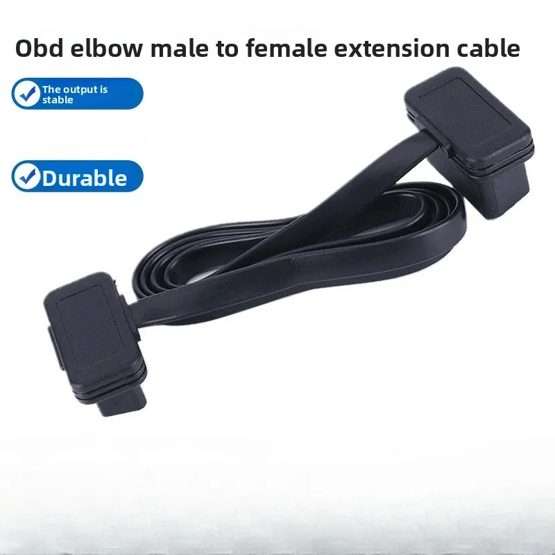 60 CM Flache + Dünne Als Nudel 16 Pin Buchse OBD 16Pin Stecker Auf Buchse Auto Scanner OBD2 Verlängerung kabel Stecker Image