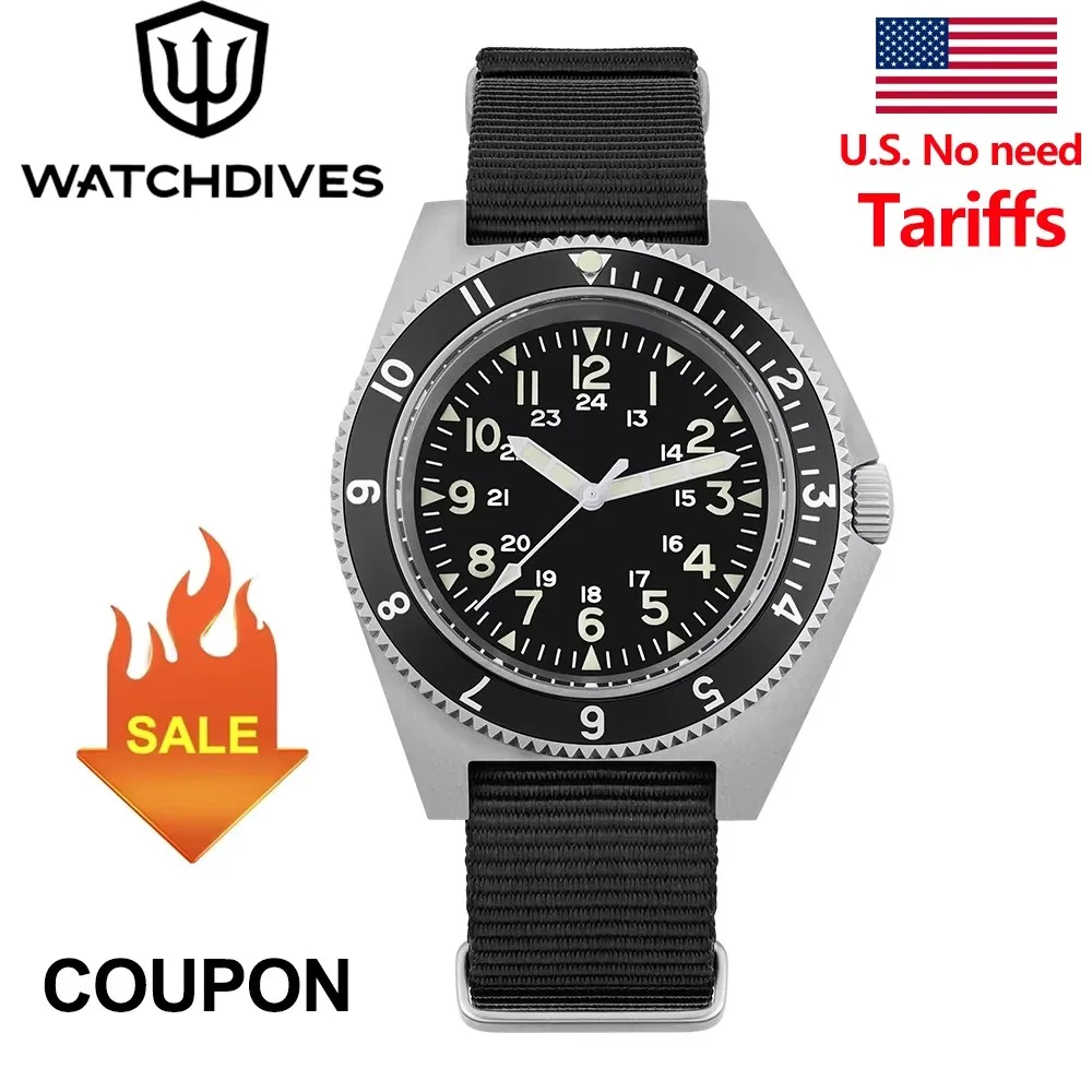 Watchdives WD1972 Herrenuhr VH31 Sweep Seconds Quarzwerk Saphir-Edelstahluhren Wasserdichte leuchtende Armbanduhr Image
