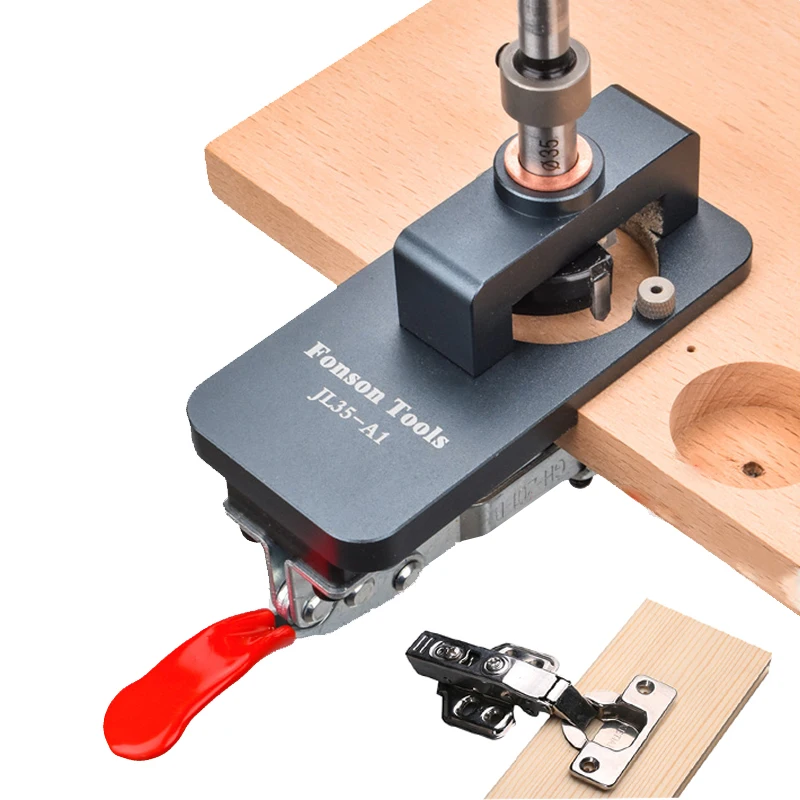 35mm Scharnier Jig Lochs äge Holztür Bohr führung für Schrank möbel verdeckte Scharniere Installation Tischler werkzeuge Image