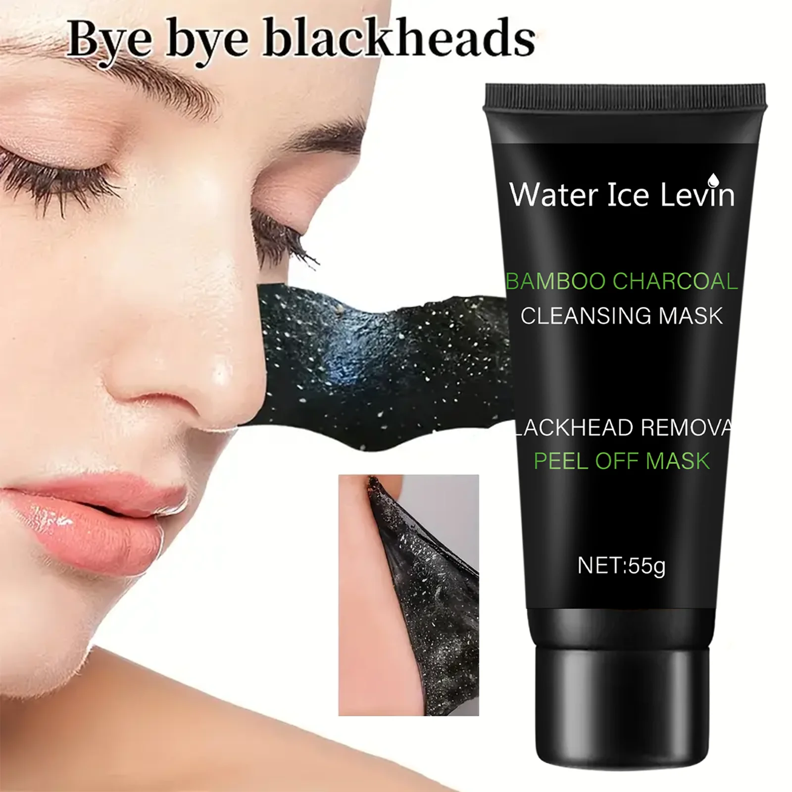 Reinigungsmaske aus Bambuskohle, Entfernung von Mitessern, Tiefenmaske, Tiefenreinigung, Reinigung, Peeling-Maske, Behandlung, schwarze Maske Image