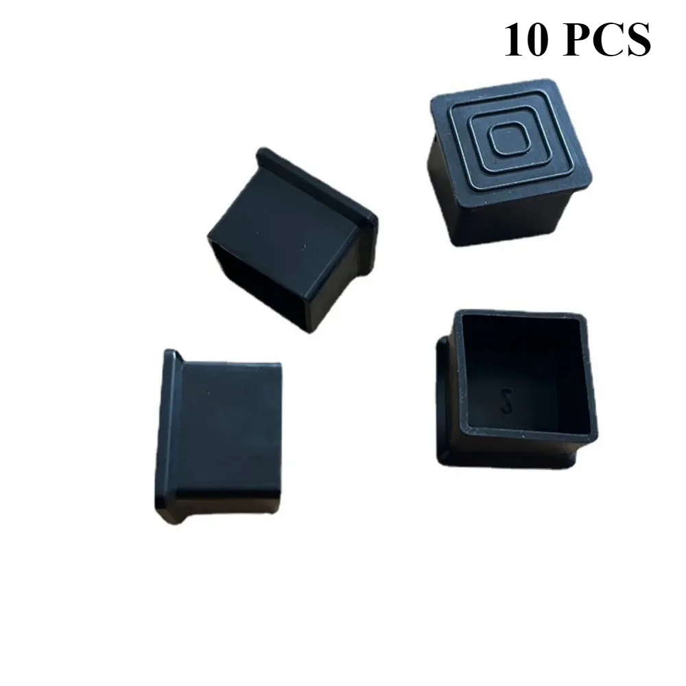 10 stücke 25x25mm stuhl bein boden protektoren silikon abdeckungen für stuhl beine bodenschutz gummi pads für stuhl beine möbel Image