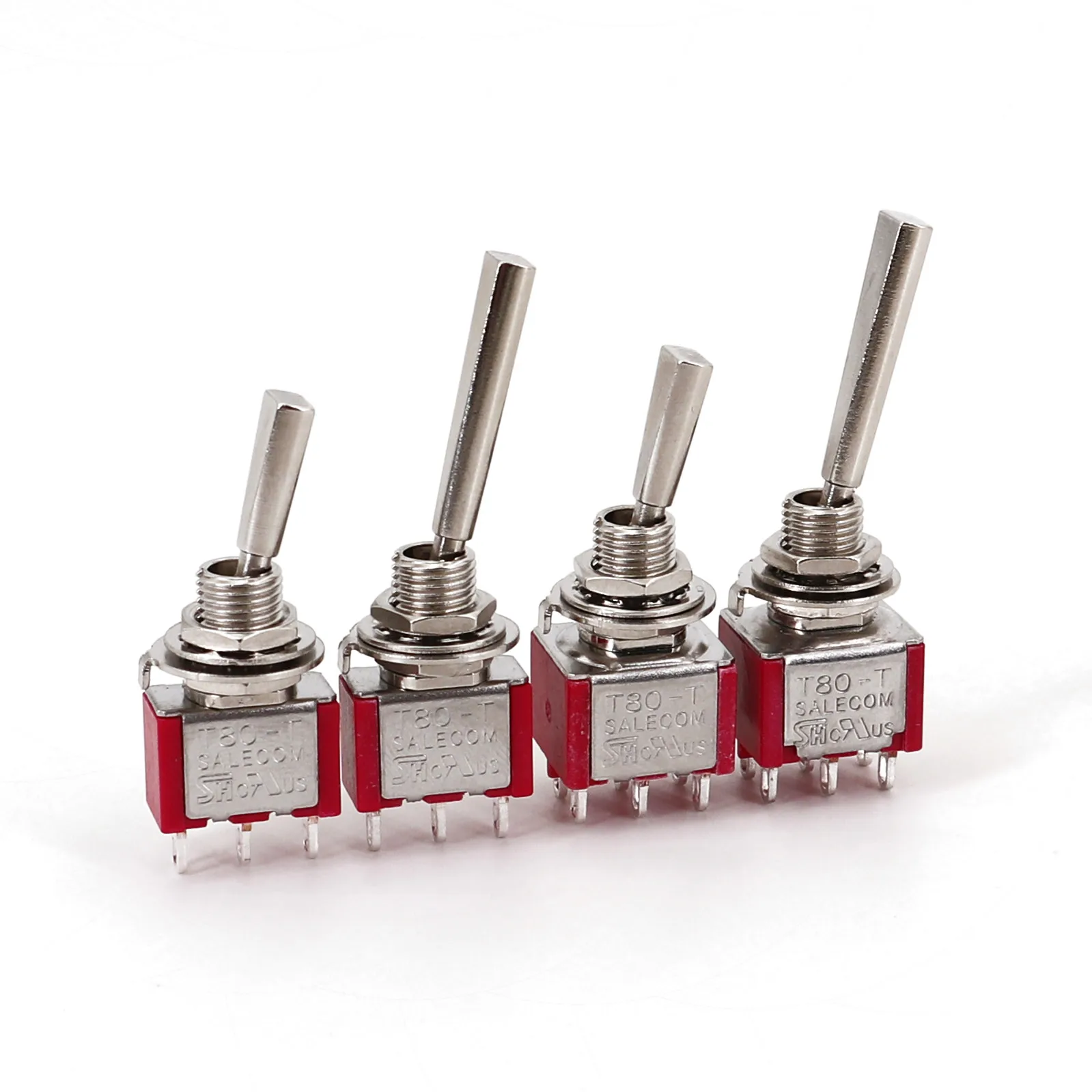 Salecom T80-T u/u2 Serie Flach griff Fernbedienung Mini-Kippschalter 6,35mm Schalttafel einbau 5a/125vac Image