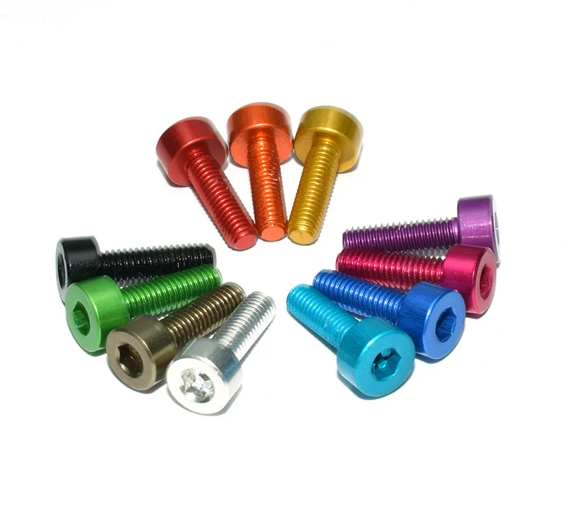 10 Stück DIN912 Aluminium-Kopfschraube M3 M4 M5 M6 * 6/8/10/12/16/20/25 bunte Aluminium-Innensechskantschraube