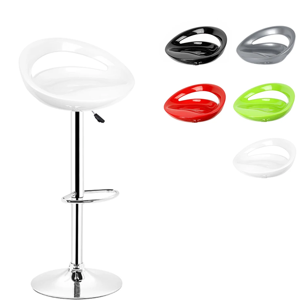 Barhocker-Set, 2 Stück, Barhocker aus Kunststoff mit Fußstütze, höhenverstellbar am Griff, für Küche, Bar, Bistro