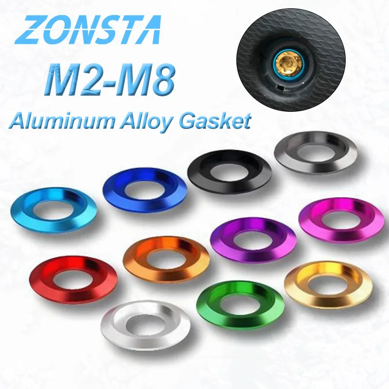 10 teile/los M2 M2,5 M3 M4 M5 M6 M8 Bunte Aluminium Tasse Kopf Unterlegscheibe für Halbrundkopf Schraube ISO7380 Bolzen Image