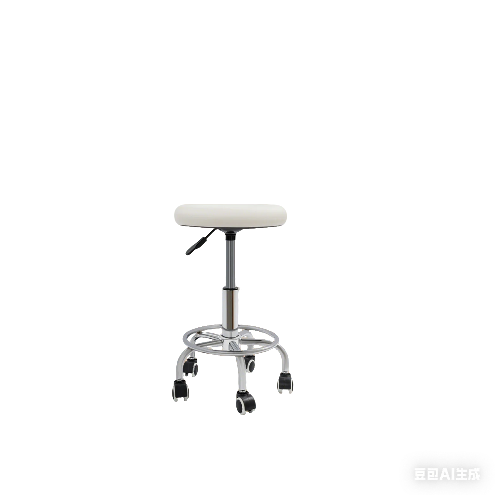 Robuster galvanisierter Drehhocker – 33 cm Sitz, Fünf-Punkt-Basis, reibungslose Mobilität, leicht zu reinigen, höhenverstellbar für Klinik/Studio