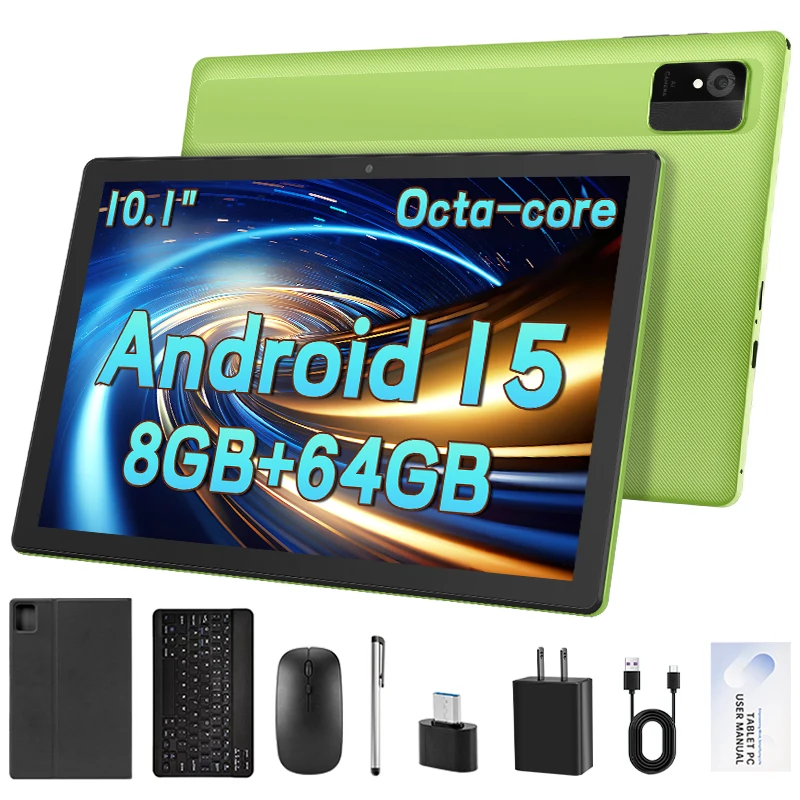 Paitanry 10 Zoll Android 15 Tablet-PC Mit Tastatur Maus Octa-Core 8GB RAM 64GB ROM WLAN Bluetooth Duale Kamera WLAN-Tablet Geschenk Image
