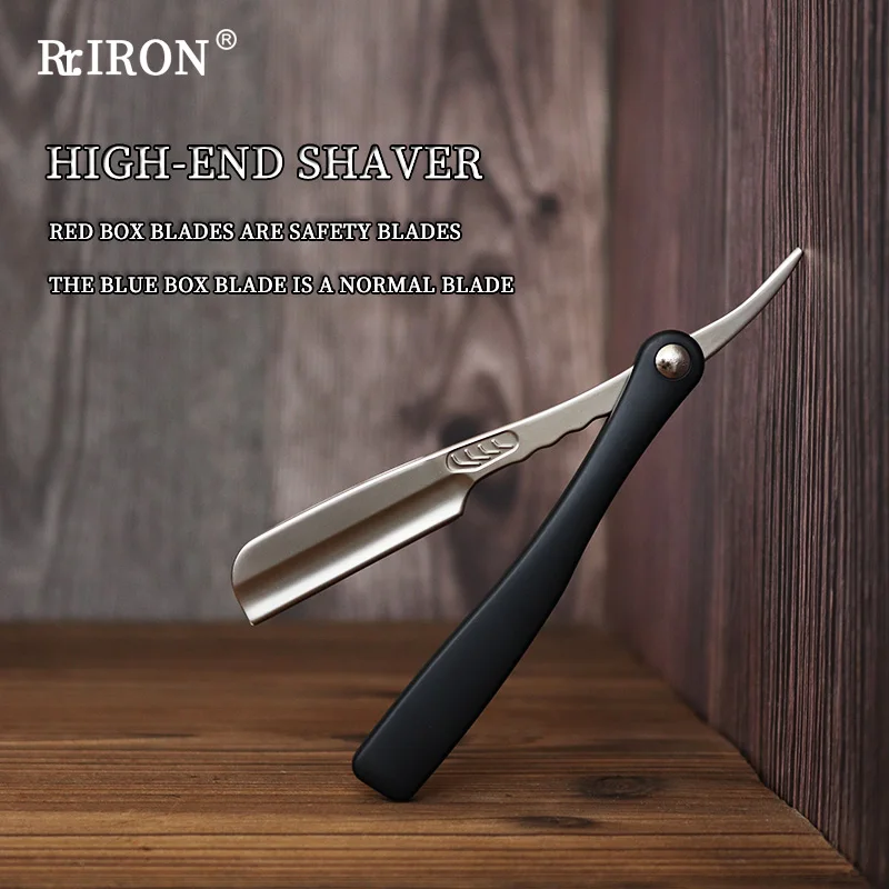 RIRON Hochwertiger traditioneller Herrenrasierer, manueller Rasierer, Bart- und Gesichtsepilierer, Friseur für Federklinge Image
