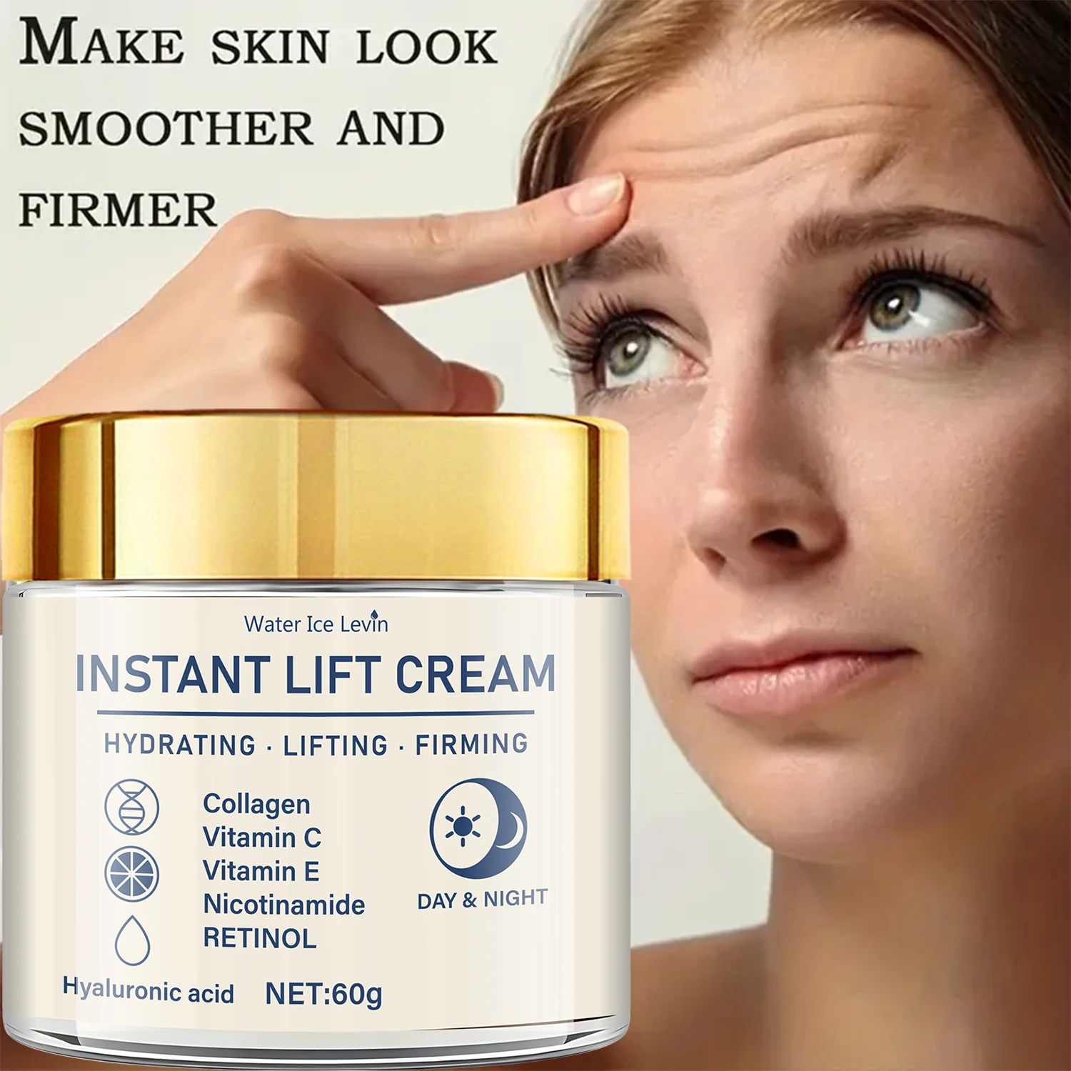 Gesichtsstraffungs- und Lifting-Creme - Reich an Hyaluronsäure und Retinol, Strafft und Liftet die Haut, Spendet Feuchtigkeit, Geeignet für Alle Hauttypen, Tägliches Hautpflegeprodukt