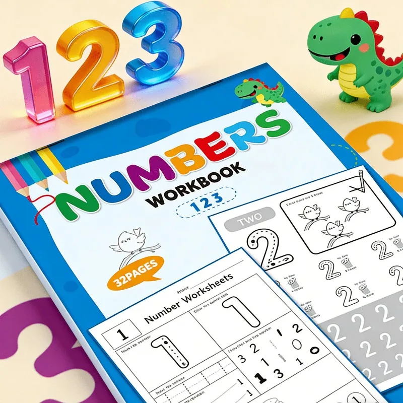Digitales Übungsbuch 0-12, Stiftgriff-Training, Interaktives Digitales Malbuch, enthält 7 lustige Spiele, handgeschriebenes Farbbuch Image