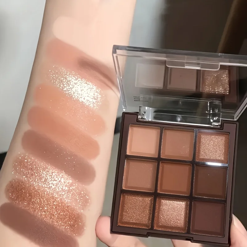 2024 Mokka-Schokolade, 9-Farben-Lidschatten-Palette, mattes, perlmuttfarbenes Glitzer-Finish, Make-up-Schokoladen-Lidschatten-Palette Image