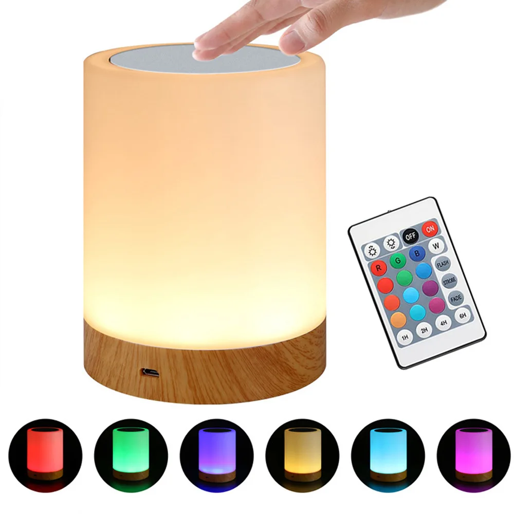 Smart Touch Nachttischlampe RGB USB wiederaufladbar Nachtlicht Schreibtischlampe Schlafzimmer Dekoration Kinder Geschenk Esstisch Licht
