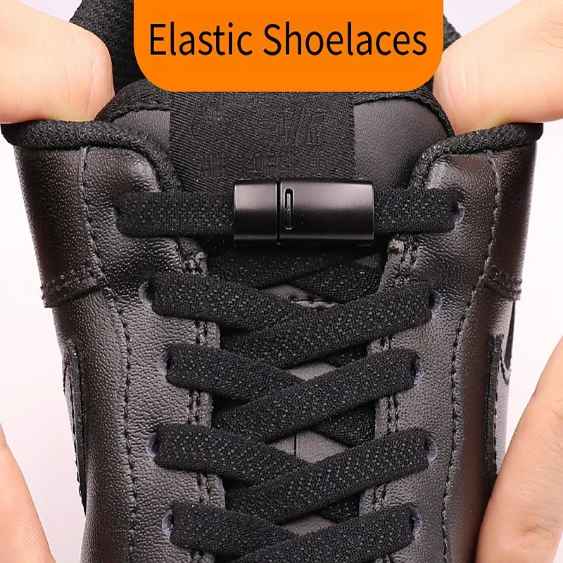 Magnetische Schnürsenkel ohne Bänder, buntes Schloss, elastische Schnürsenkel, Sneakers, ohne Krawatte, Schnürsenkel für Kinder und Erwachsene, flache Schnürsenkel, Gummibänder Image