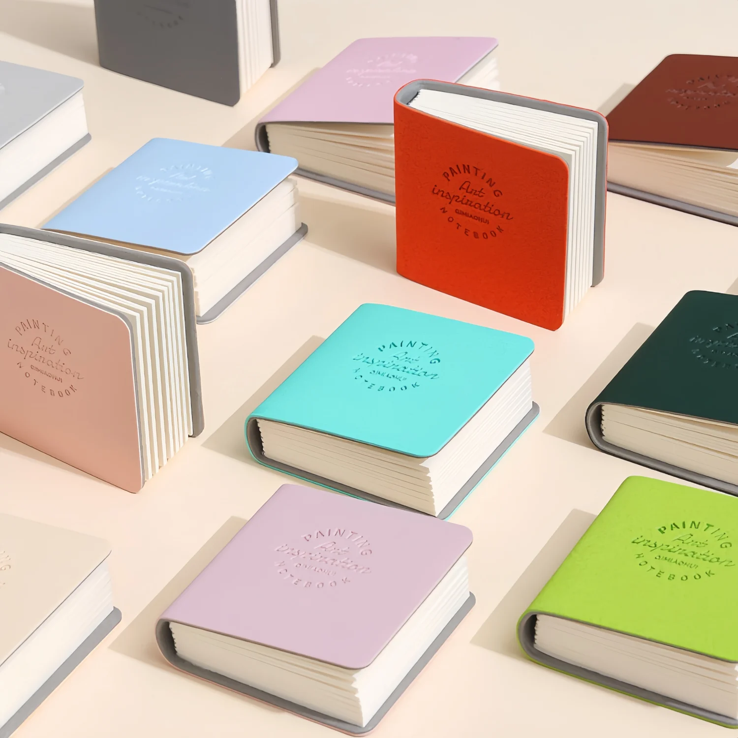 3 Stück Mini-Notizbuch, kleines Graffiti-Buch, leer, Sammelalbum, Taschennotizblöcke, Leder-Notizblöcke, niedliches Malbuch, 48 Blatt Image