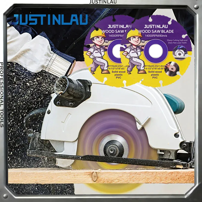 JUSTINLAU 105mm/110mm/115mm/125mm Kreissägeblatt-Scheiben für Holzschnitt Hartmetall-Schneidscheibe Holzbearbeitungs-Sägeblatt Image