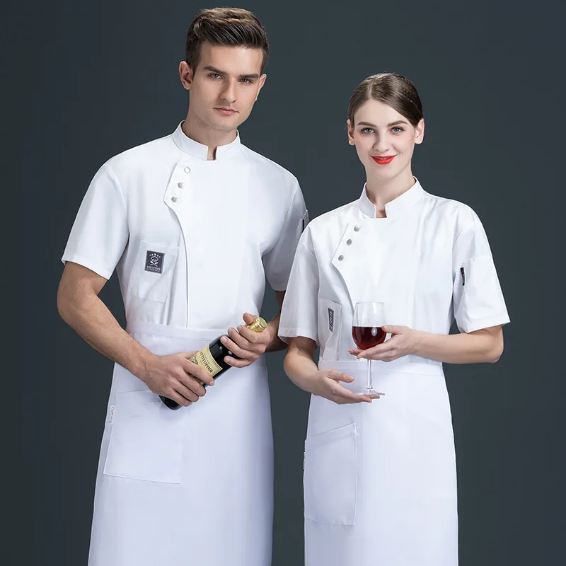 Lebensmittelservice Kochuniform Hotel Kantine Zurück Küchenchef Arbeitskleidung Herren Damen Restaurant Kochhemden Bäckeroveralls Image