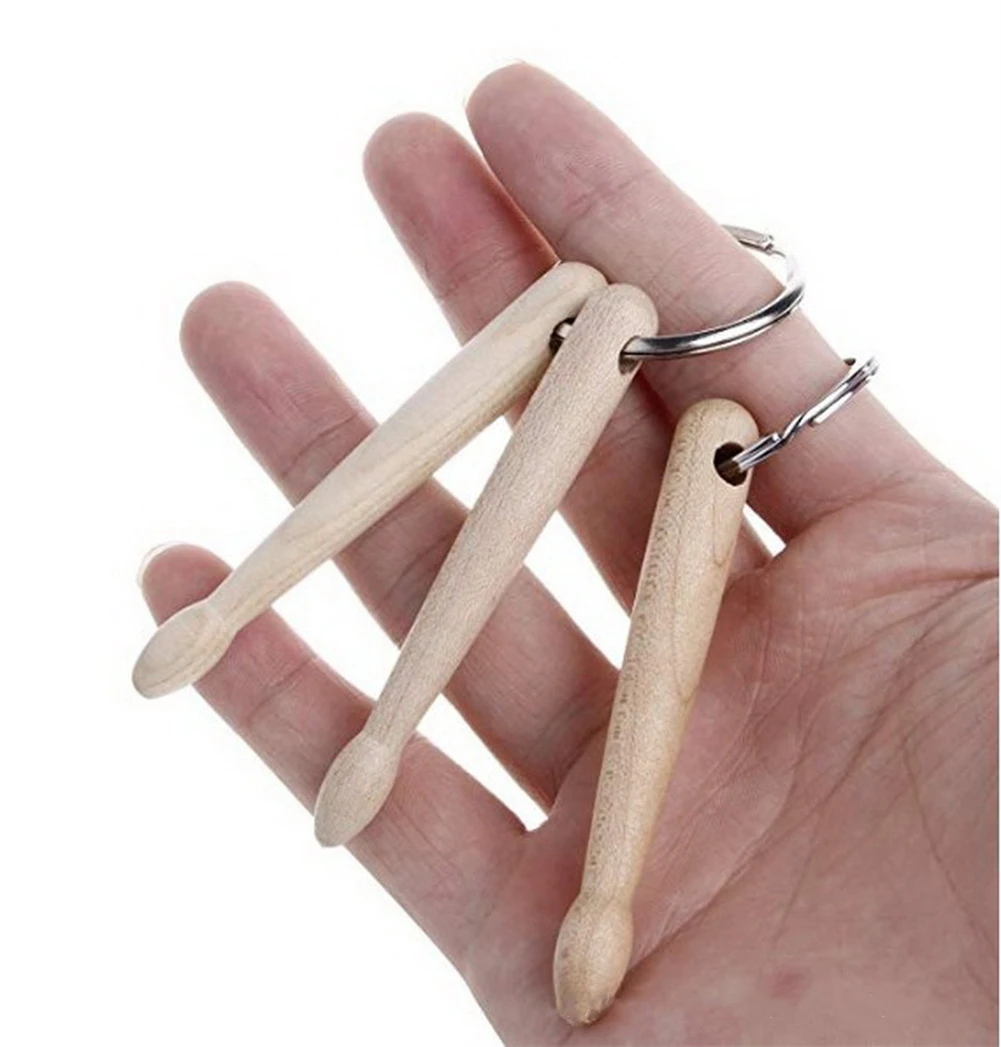 Kleine Drumsticks Schlüssel bund Holz Drumsticks Percussion Schlüssel ring Mode Zubehör Image