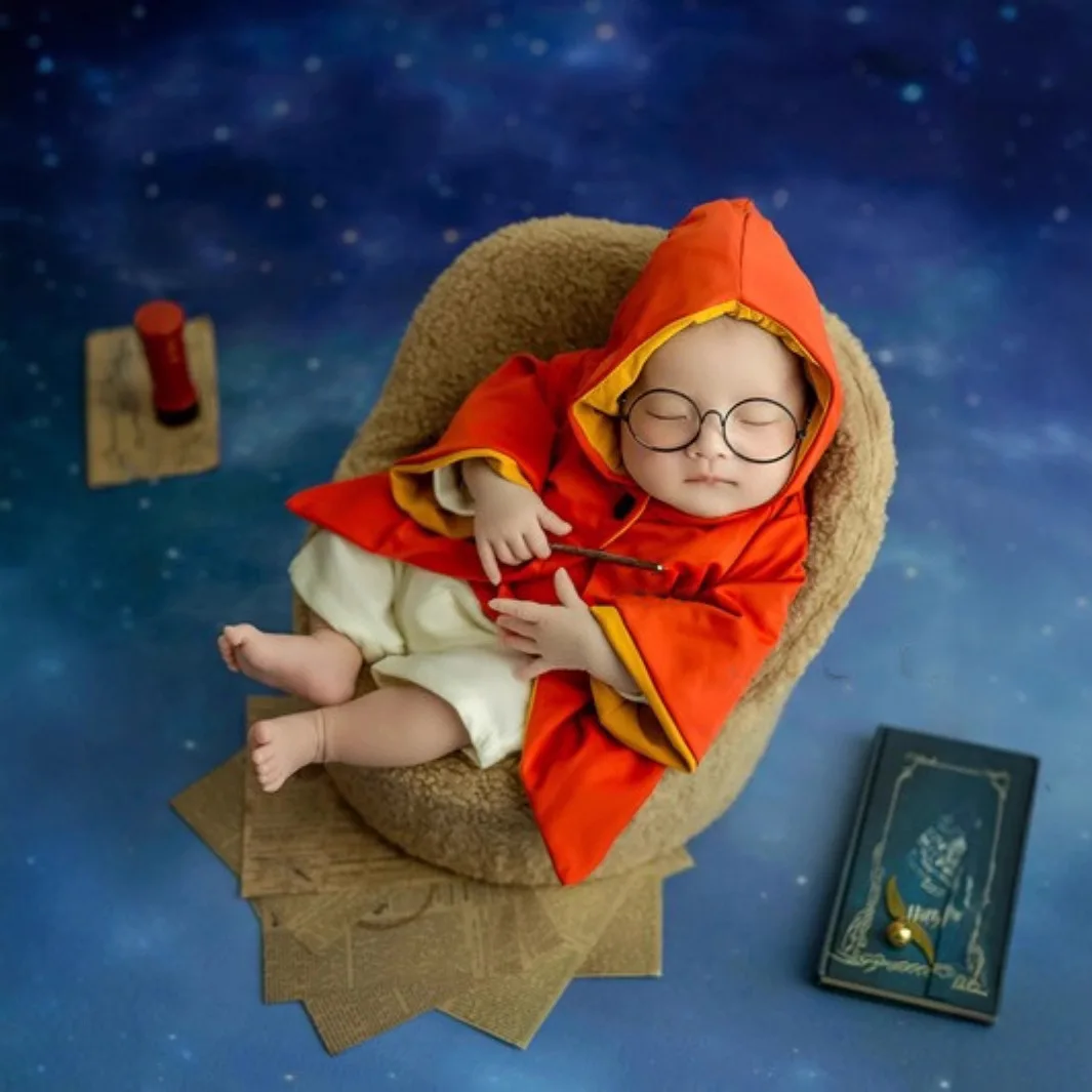 Neugeborenen Fotografie Requisiten Outfit Baby Strampler Bodys Magie Cape Mantel Wraps Schießen Baby Foto Requisiten Kleidung Zubehör Image