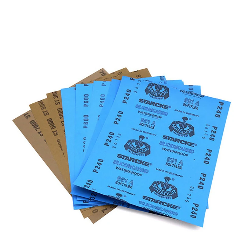 Nass- und Trockenschleifpapier, Körnung 220, 240, 320, 400, 600, 800, 1000, 1500, 2000, 2500 3000, 5000, 7000, Dicke 0,05 mm, zum Polieren Image