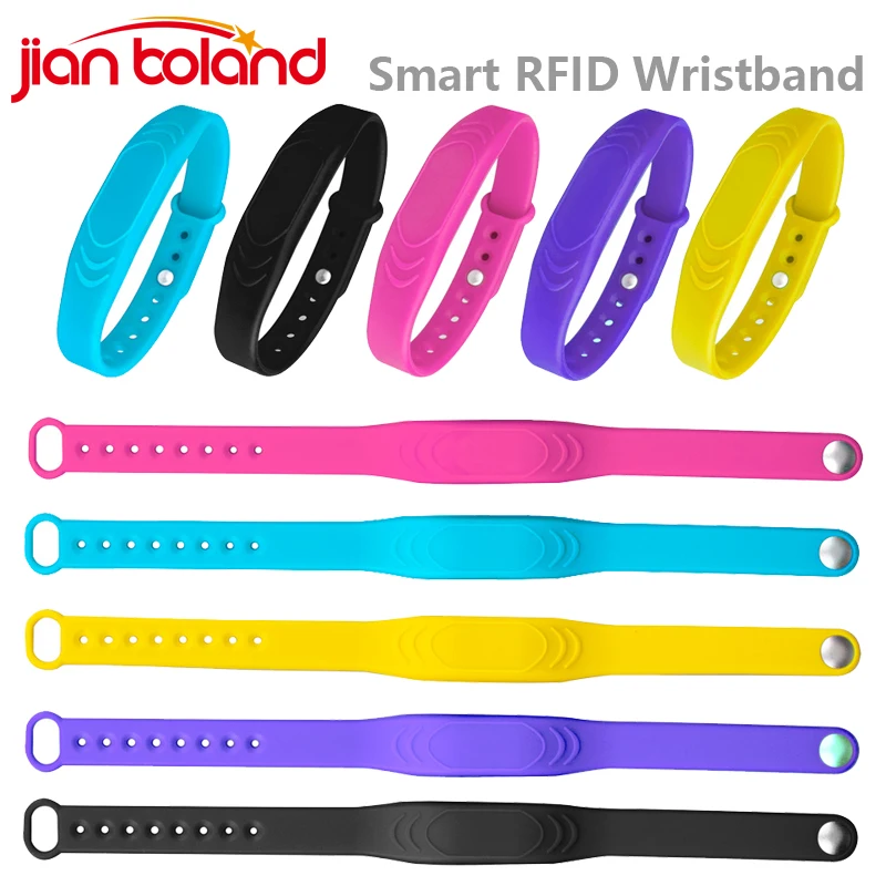 3PCS Wasserdichte RFID 125khz 13,56MHz Zugangskontrolle Silikon Armband Smart Armband Tag 4 Chips Lesbar Beschreibbar optional Image