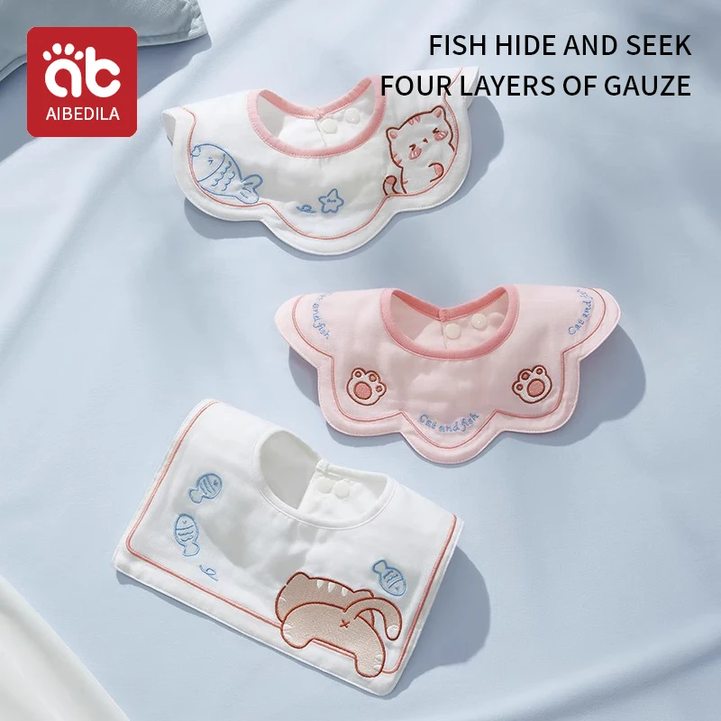 3 stücke Ins Korea Neue Baumwolle Baby Lätzchen Stickerei Lätzchen Baby Sabbern Handtuch Jungen und Mädchen Sabbern Tasche Wasserdichte baby Kleding Jongen Image