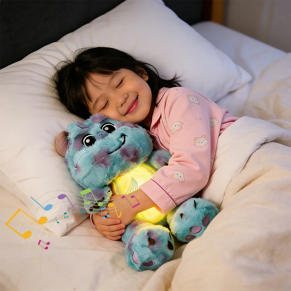 Disney Lilo & Stitch Plüschpuppe Atem Kind Peluche Kawaii Beruhigt Spielzeug Anime Baby Musik Licht Schlafspielzeug Rosa Stich Kindergeschenke Image