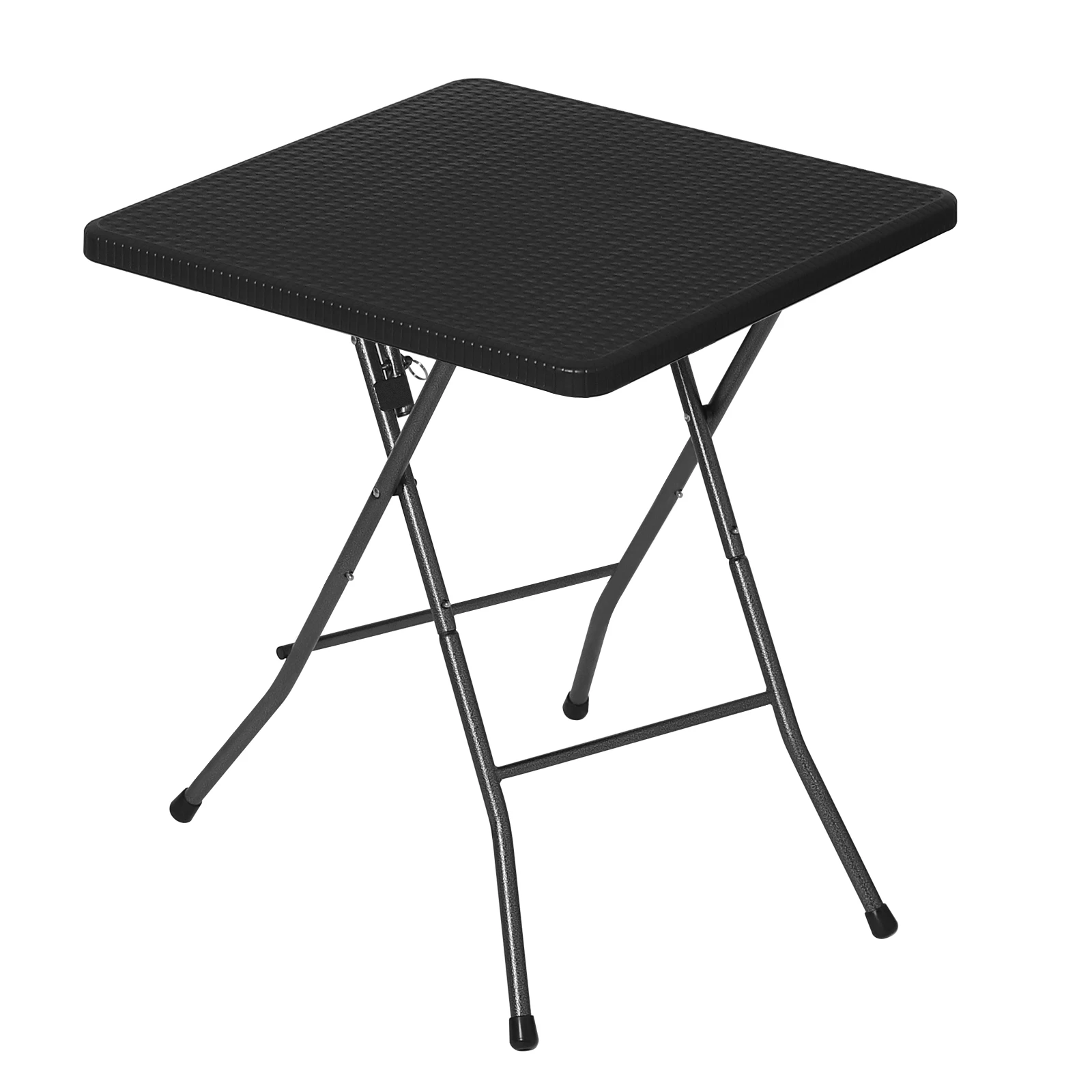 WOLTU Schwarzer klappbarer Gartentisch, faltbarer Beistelltisch, tragbarer klappbarer Balkontisch, Campingtisch, Esstisch für Grillen im Freien