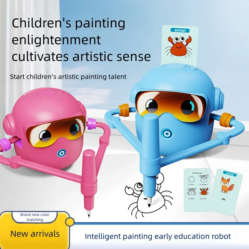 Intelligente Zeichnung Roboter Stimme Interaktive Pädagogische Zeichnung Maschine Magie Lehrmittel Malerei Roboter Geschenk Für Kinder Junge Mädchen Image