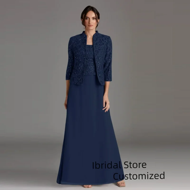 Maßgeschneidertes elegantes zweiteiliges Set Meerjungfrau Mutter der Braut Kleider für Hochzeiten Vestido Para Madre De La Novia Plus Size