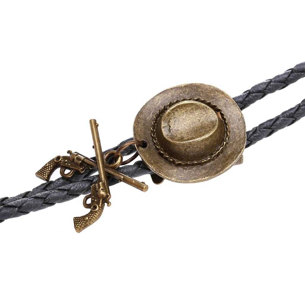 Western Cowboy Doppel pistole Hut Bolo Krawatte Reiten Mode accessoires Metall Bolo Krawatte Image