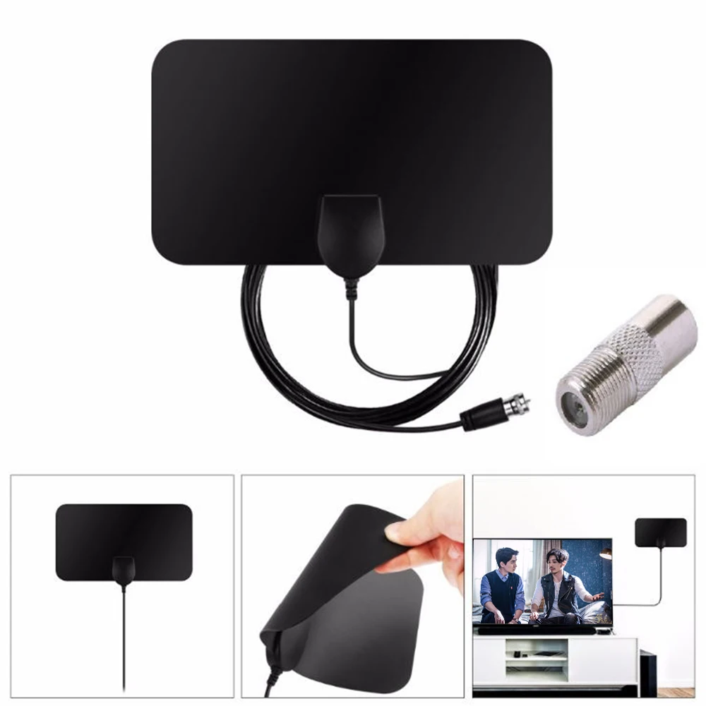 TV-Antenne 4K Digital HDTV Indoor TV Antenne VHF(172-240Mhz)\UHF(470-860Mhz) HD Mini Antennen Image