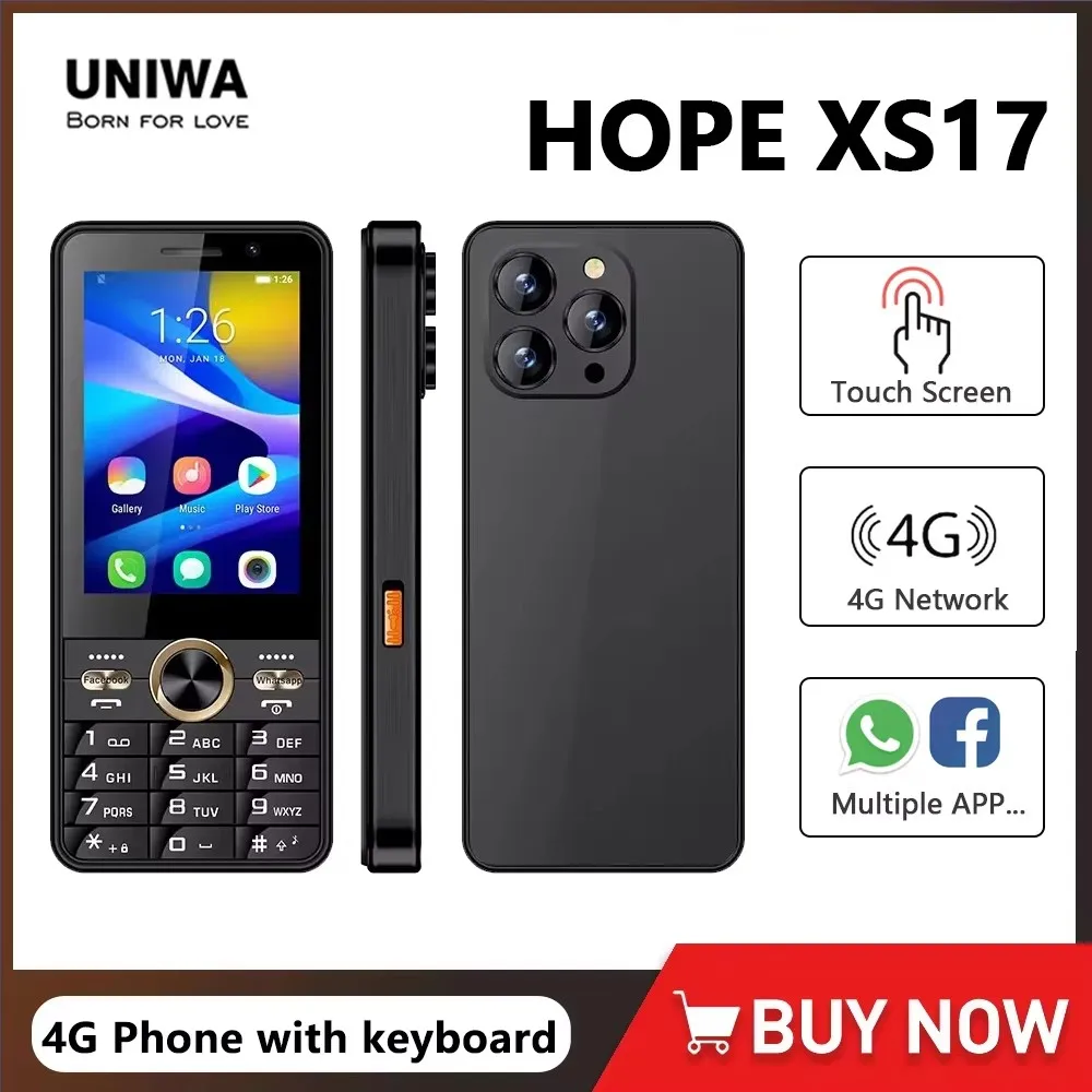 UNIWA HOPE XS17 4G Touchscreen Tastatur Telefon Android 8.1 Dual SIM Karte 3,5 Zoll 2GB RAM + 16GB ROM 2500mAh Handy WhatsApp GPS