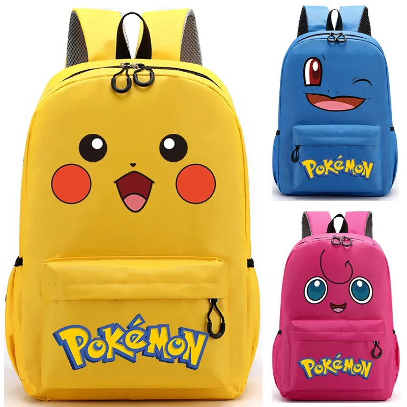 Sac d'école Pokemon Pikachu, sac à dos pour école primaire, grande capacité, Charmander Squirtle, sac à dos de haute qualité, sac pour ordinateur portable