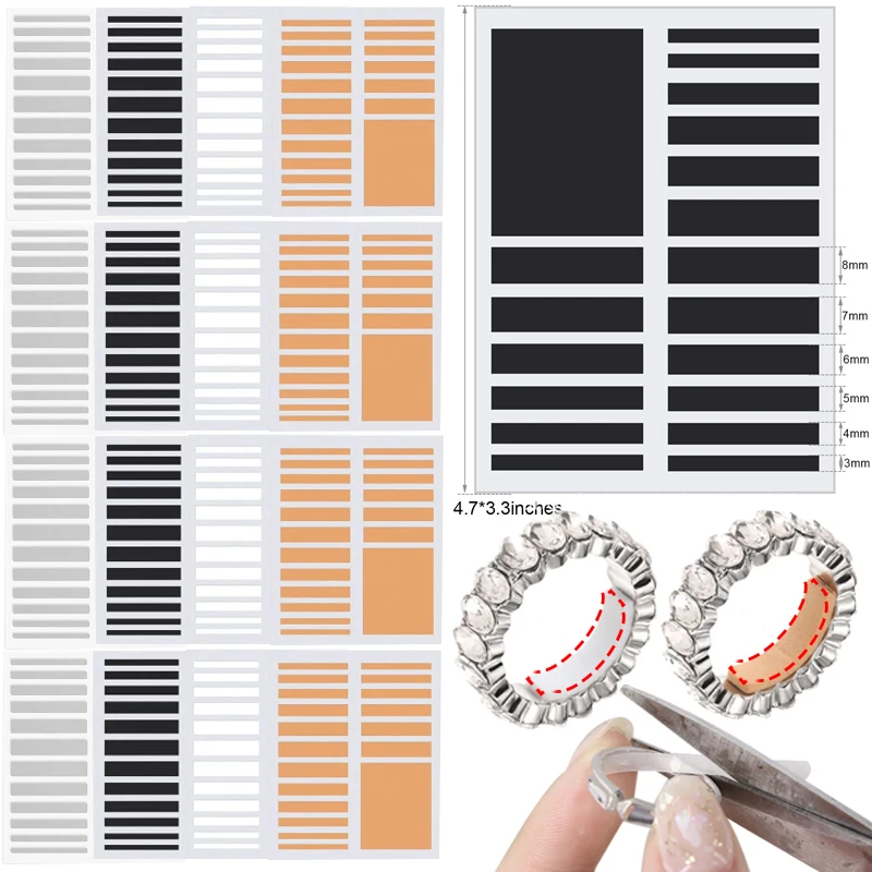19 stücke Jede Ringe Größe Anpassen Aufkleber Silikon Transparent Große Größe Ring Unsichtbare Feste Spanner Reduzierer Größenänderung Schmuck Werkzeuge