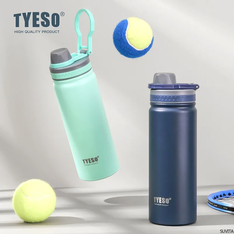 TYESO 530/750 ml Isolierflaschen aus Edelstahl, Thermoskanne, Wasserflasche, Trinkbecher, Trinkgeschirr, hält kalte und heiße Thermo-Kaffeetasse Image