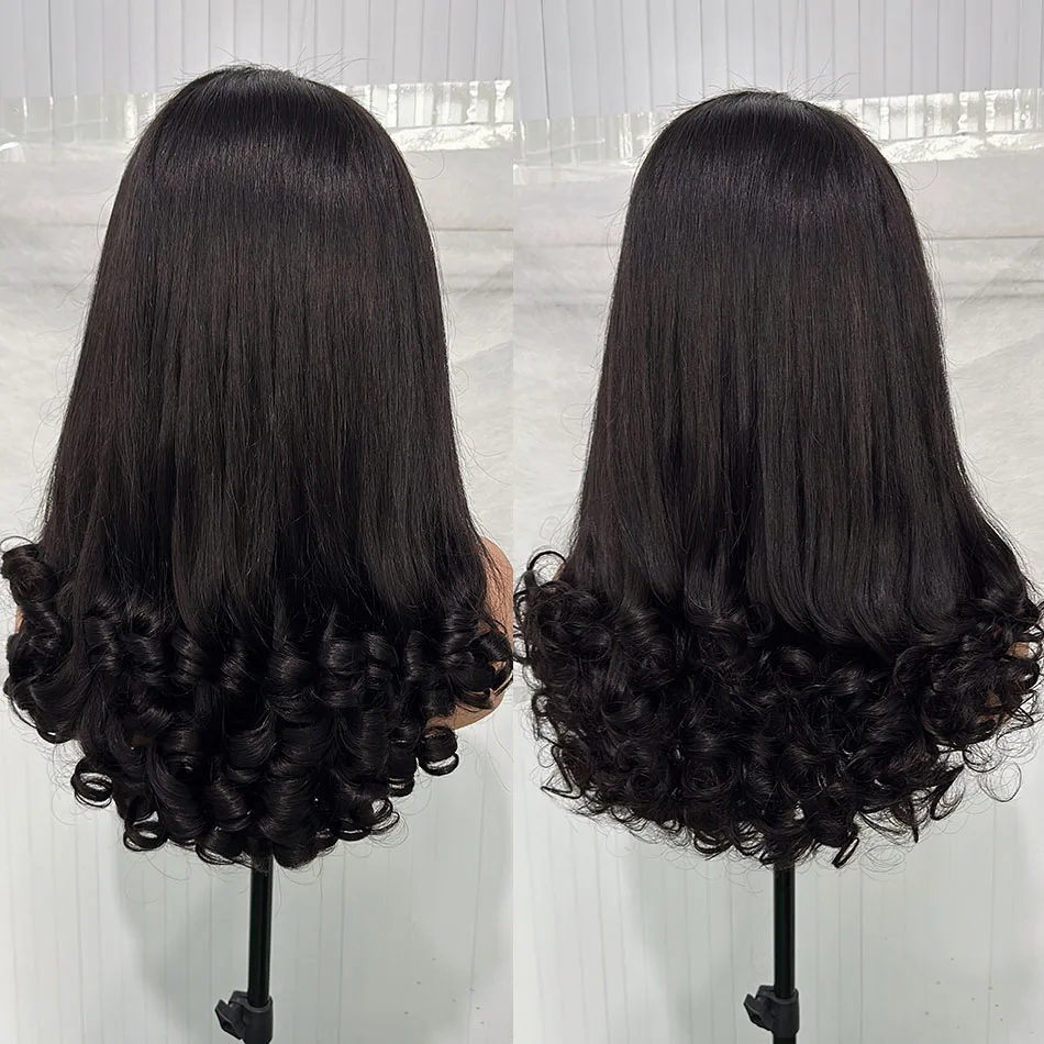 12A Double Drawn Spring Egg Curly Virgin Human Hair Perücken 5x5 HD Lace Glueless Wear And Go Bouncy Funmi Curly Lace Frontal Perücken Image