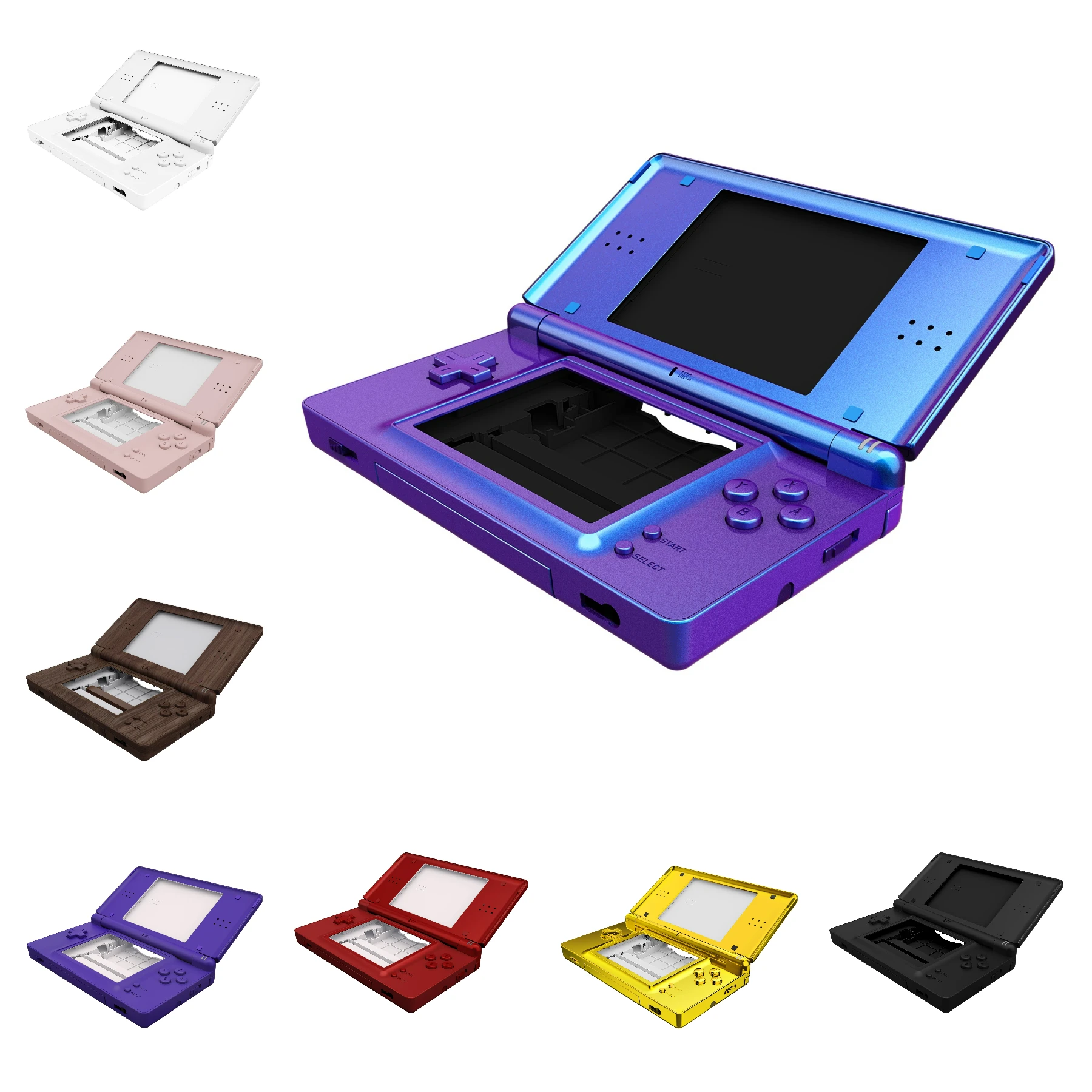 eXtremeRate Ersatz-Vollgehäuseschale für Nintendo DS Lite, Gehäuseabdeckung mit Tasten, Bildschirmlinse für NDSL – Single Series Image