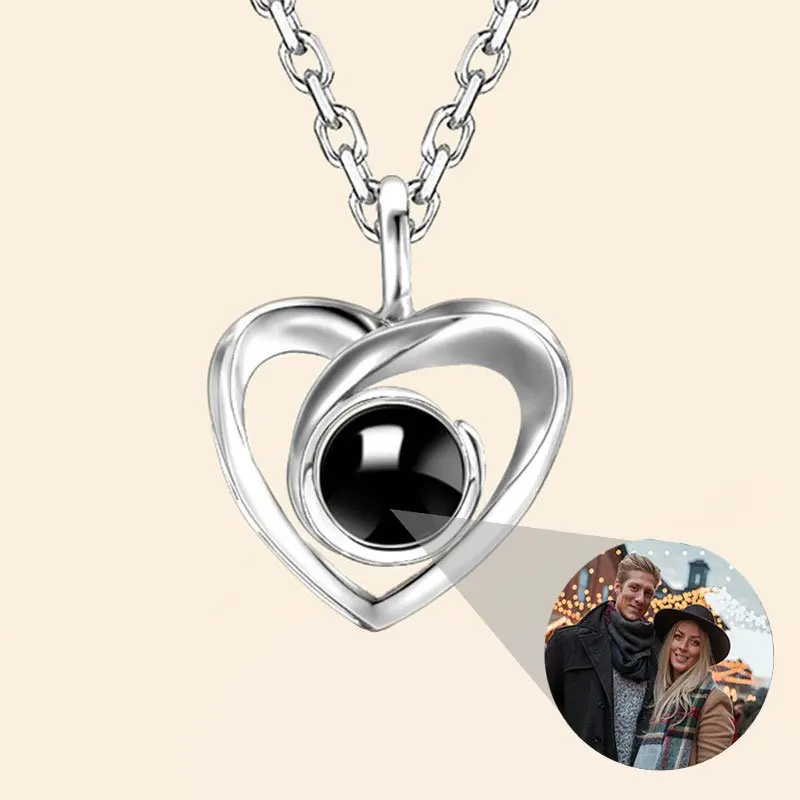 Dascusto Liebes-Halskette, individuelle Projektionsfoto-Halskette, personalisierte Paar-Bild-Halskette, Erinnerungsgeschenk für Ihre Freundin Image