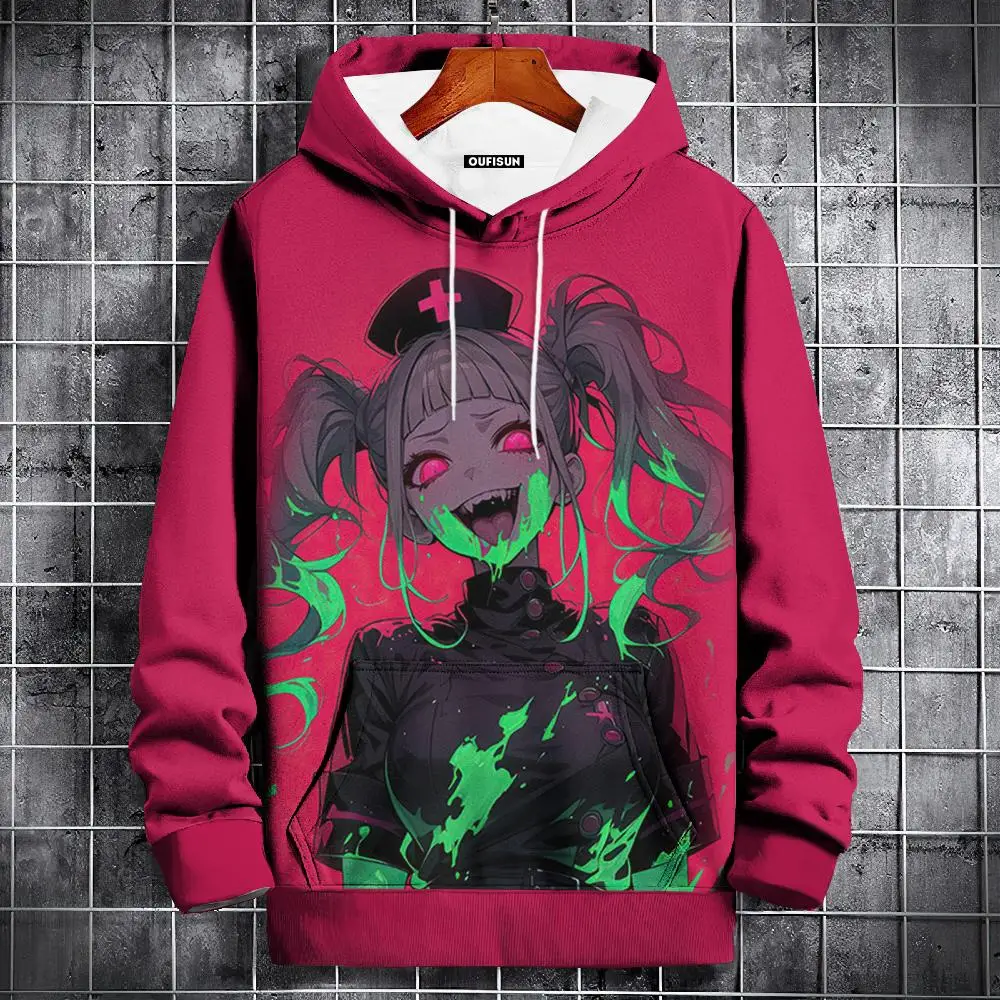 Anime Hoodie Mens Fashion Sweatshirt Graphical Print Hip Hop Hoodies Streetwear Spring Autumn Hoody Oversized hoodies for men
