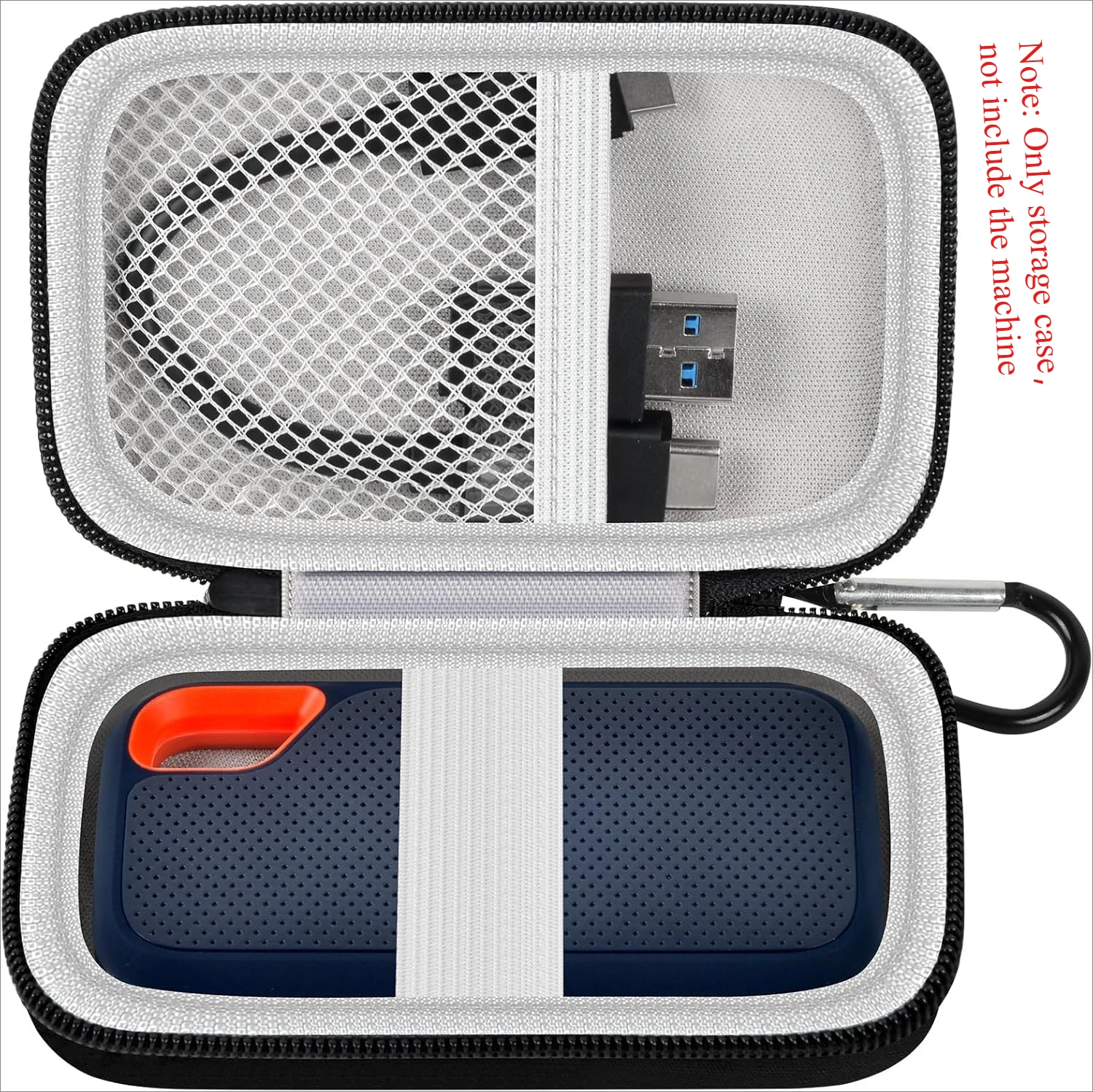 Aufbewahrungstasche für SanDisk 500 GB/ 1 TB/ 2 TB/ 4 TB Extreme Portable SSD – bis zu 1050 MB/s – USB-C, USB 3.2 Gen 2 – extern (nur Tasche) Image
