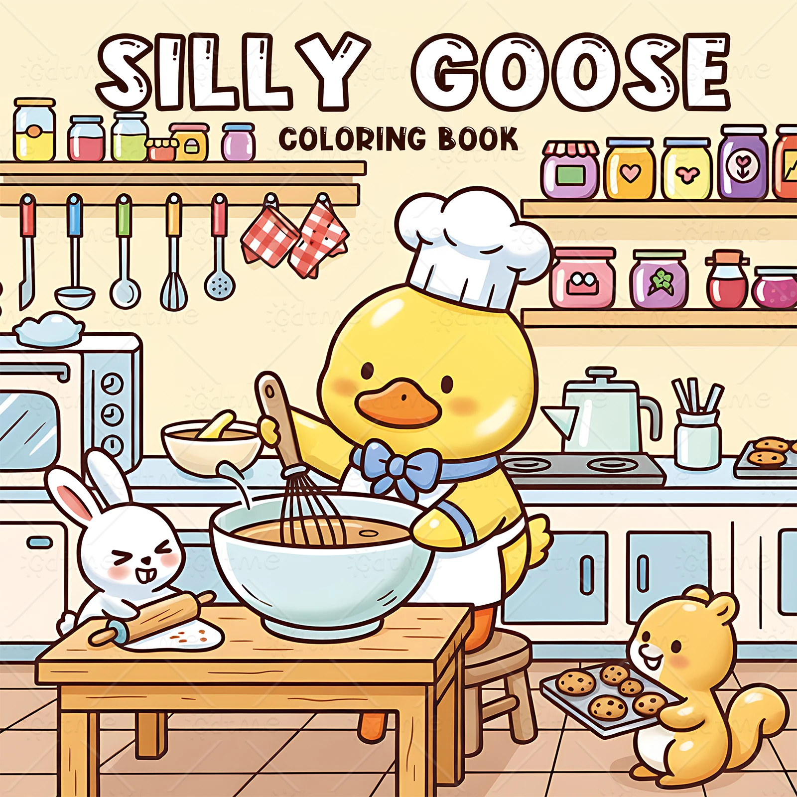 SILLY GOOSE Malbuch mit einfachen Mustern für Erwachsene, niedliches Zeichenbuch, perfektes Geschenk für Party und Geburtstag Image