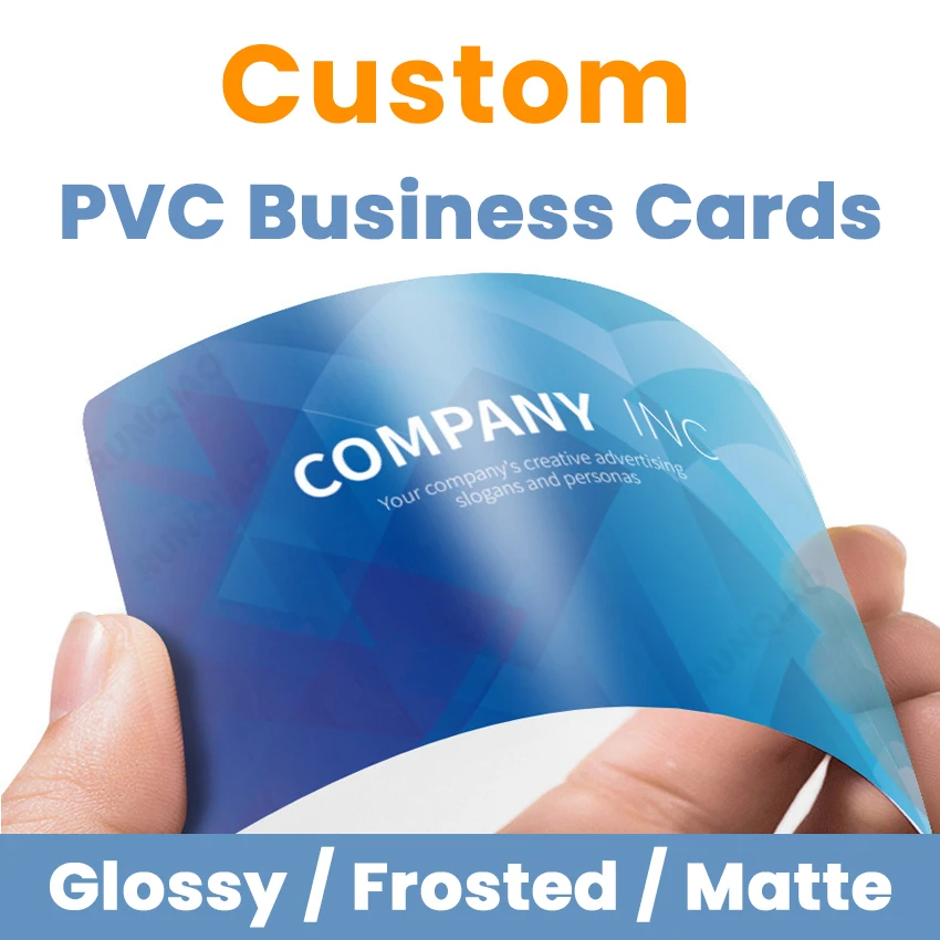 Benutzerdefinierte PVC-Visitenkarten, personalisierte Plastikkarten, wasserdichte Karten, doppelseitige individuelle Karte für Unternehmen, personalisierte PVC-Karte Image